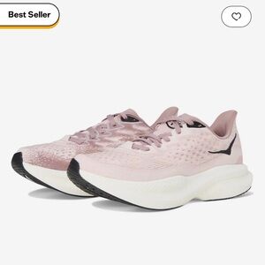 NWT Hoka Mach 6 Pink and White Athletic Shoes with Cushioned Midsole